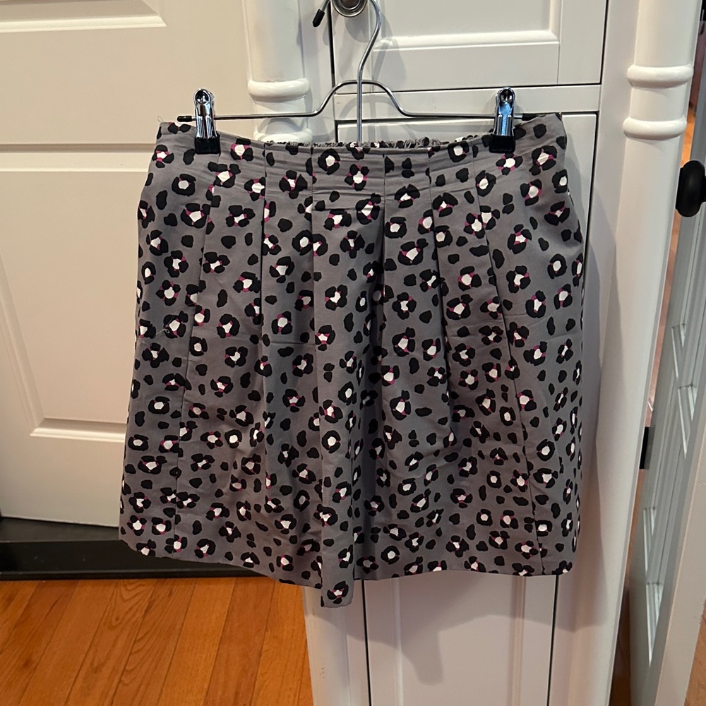 Kate Spade Gray and Pink Leopard A-Line Skirt